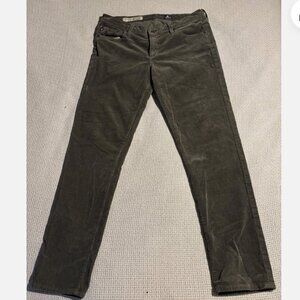 AG Olive green stilt corduroys